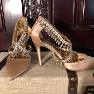 Badgley Mishka rhinestone heels brand new.